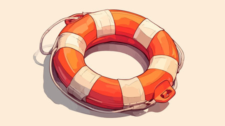 Lifebuoy on a white background. Vector illustration of a lifebuoy.のイラスト素材