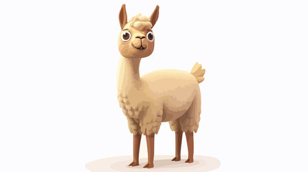 Llama isolated on white background. Cartoon vector illustration for kids.のイラスト素材