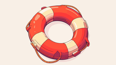 Lifebuoy isolated on white background. Vector illustration. Eps 10.