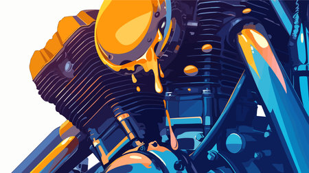 Vector illustration of powerful excavator. Heavy machinery. Heavy industry.のイラスト素材