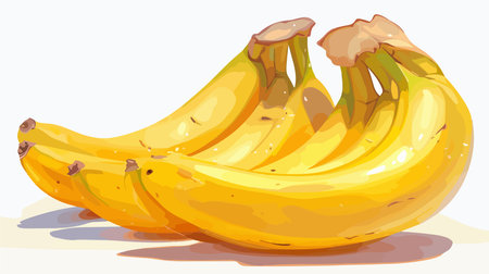 Illustration of a bunch of bananas isolated on a white background.のイラスト素材