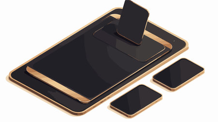 Smartphone with blank screen on a white background. Vector illustration.のイラスト素材