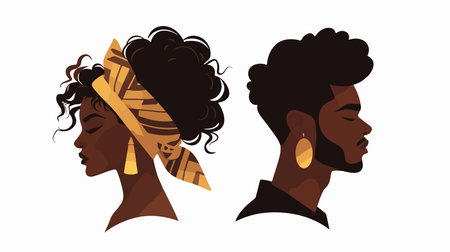 African american woman with afro hairstyle. Vector illustration.のイラスト素材