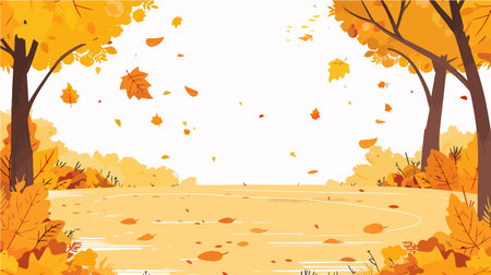 Autumn background with falling leaves. EPS 10 vector file included.のイラスト素材