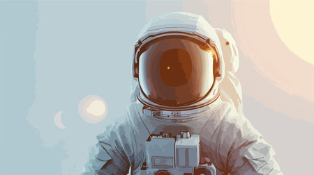 Astronaut in space suit. Vector illustration of space exploration.のイラスト素材