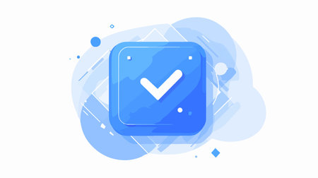 Check mark icon in flat style. Vector illustration. Checkmark button on white background.のイラスト素材