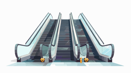 Escalator. Escalator in flat style. Vector illustrationのイラスト素材