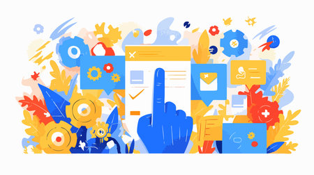 Flat design modern vector illustration concept of online education, distance learning, webinar, tutorials, e-learning, webinar.のイラスト素材