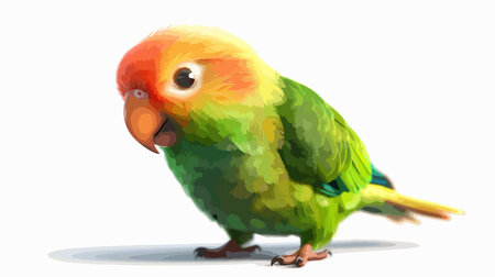 Beautiful parrot isolated on white background. Vector cartoon illustration.のイラスト素材