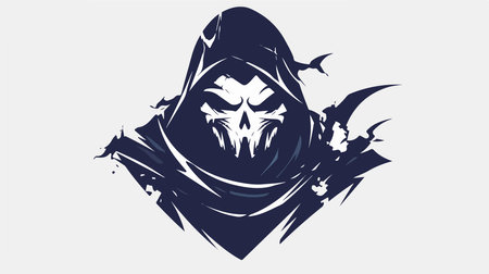 Grim reaper. Vector illustration of the face of a scary monster.のイラスト素材