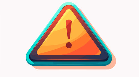 Attention icon. Exclamation mark in triangle. Vector illustration.のイラスト素材