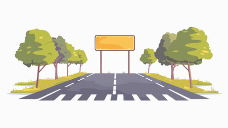 Road sign on the street. Vector illustration in flat cartoon style.のイラスト素材