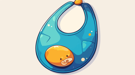 Illustration of a blue baby bib on a white background.のイラスト素材