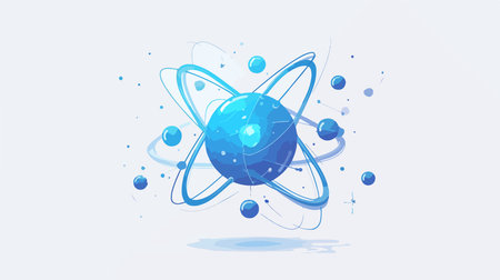 Atom. Science and technology background. Vector illustration for your designのイラスト素材