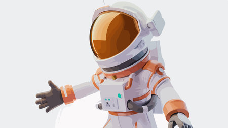 Astronaut in spacesuit. Vector illustration in cartoon style.のイラスト素材