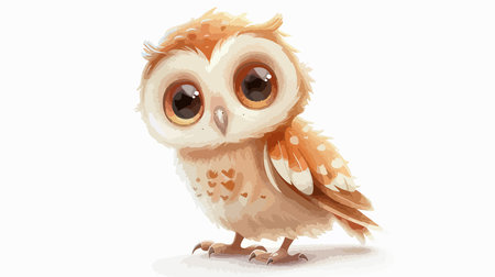 Illustration of a cute owl on a white background, vector illustrationのイラスト素材