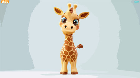Giraffe cartoon character. Cute animal. Vector illustration.のイラスト素材