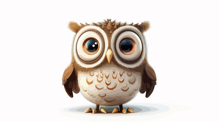 Owl isolated on white background. Cartoon style. Vector illustration.のイラスト素材