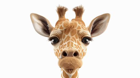 Giraffe head isolated on a white background. Vector illustration.のイラスト素材