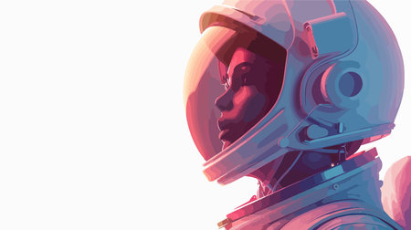 Astronaut in space suit on white background. Vector illustration.のイラスト素材