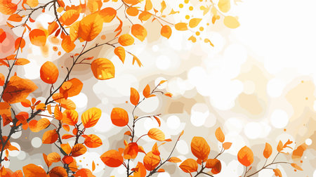 Autumn background with leaves and bokeh. Vector illustration.のイラスト素材