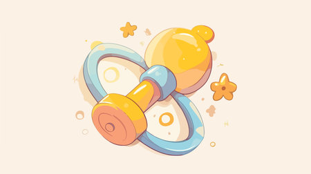 Illustration of a baby pacifier in a flat style. Vector illustration.のイラスト素材
