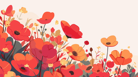 Floral background with poppies. Vector illustration for your designのイラスト素材