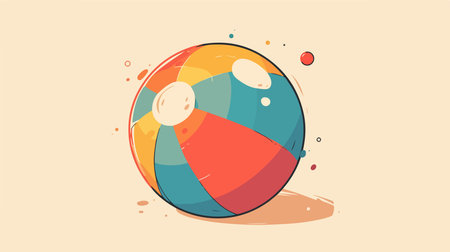 Illustration of a beach ball. Vector illustration of a beach ball.のイラスト素材