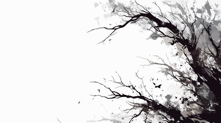 Abstract grunge background with tree branches. Vector illustration for your designのイラスト素材