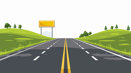 Road in the countryside. Vector illustration in a flat style for your designのイラスト素材