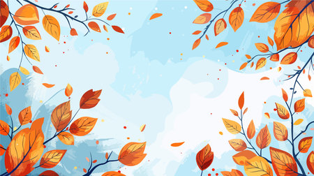Autumn background with colorful leaves. Vector illustration for your design.のイラスト素材