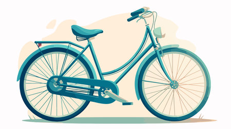 Bicycle in flat style isolated on white background. Vector illustration.のイラスト素材