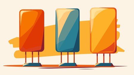 Illustration of a set of billboards. Vector illustration in flat styleのイラスト素材