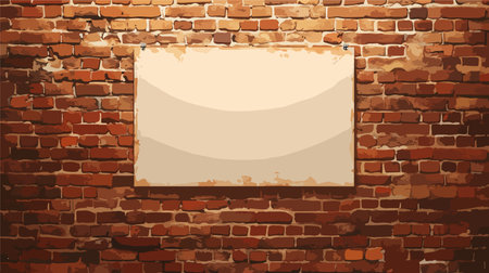 Old brick wall with empty paper. Vector illustration. Eps 10.のイラスト素材