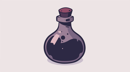 Illustration of a bottle with a potion. Vector illustration in cartoon style.のイラスト素材