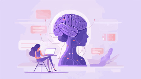 Brainstorming and brainstorming concept. Modern flat vector illustration.のイラスト素材