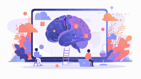 Artificial intelligence concept for web banner, website page, vector illustration.のイラスト素材