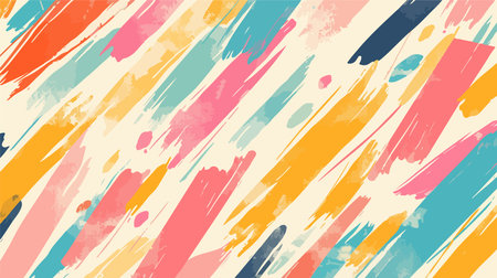 Abstract background with colorful brush strokes. Grunge texture. Vector illustration.のイラスト素材