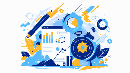 Vector illustration of modern flat design concept of SEO optimization. Search engine optimization.のイラスト素材