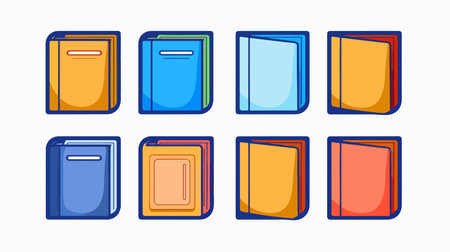 Classic Album Icon on White Background: Four Imagesのイラスト素材