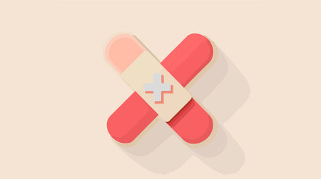 Softly Shaded Adhesive Plaster in Neumorphism Design for Healthcare and Medicineのイラスト素材