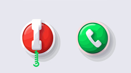 Answer and Decline Icons in Sleek Neumorphism Style