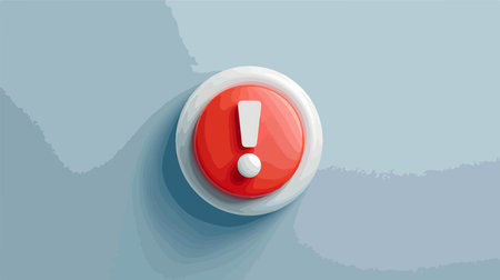 Modern Neumorphic Alert Button Icon for Business Applications