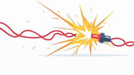 Isolated Bare Wire on a White Background, Flat Design Concept