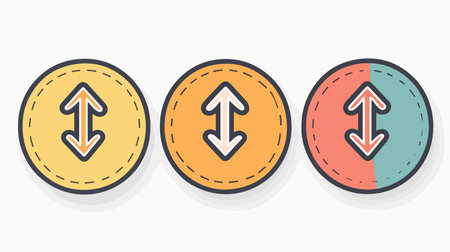 Circular Arrow Symbol on White Background with Button Designのイラスト素材