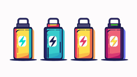 Pristine Battery Icon with White Background for User Interfaceのイラスト素材