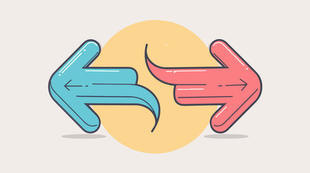 Left and Right Directional Arrows on a White Background for Presentation Slides