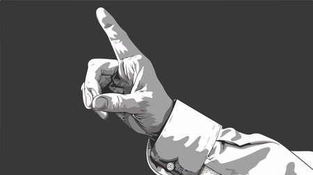 Hand showing OK Gesture in White Long-Sleeved Dress Shirtのイラスト素材