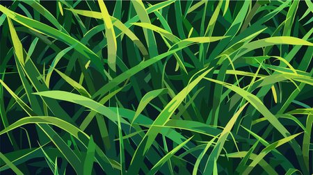 Cartoon Style Broken Grass Texture with Vibrant Hues and Detailed Linesのイラスト素材