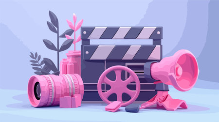 Neumorphic Clapperboard Icon for Business Use